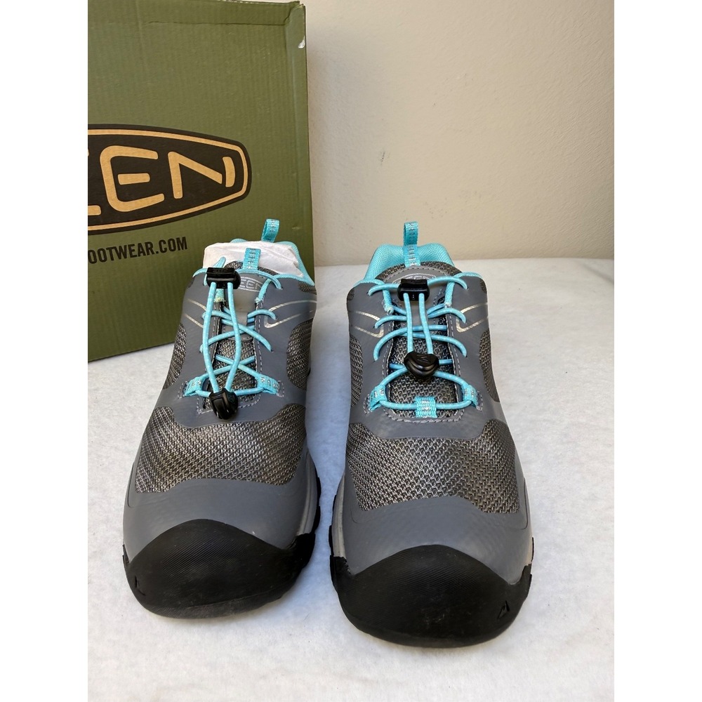 KEEN Wanduro Low WP Youth Hiking Shoes Steel Grey Ipanema‎ Size 4 NWT Waterproof - Picture 2 of 8